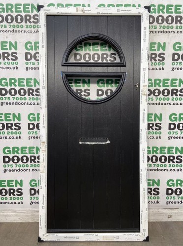 Composite front door - front, black
