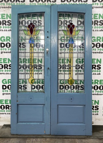 Stained glass french doors - french,