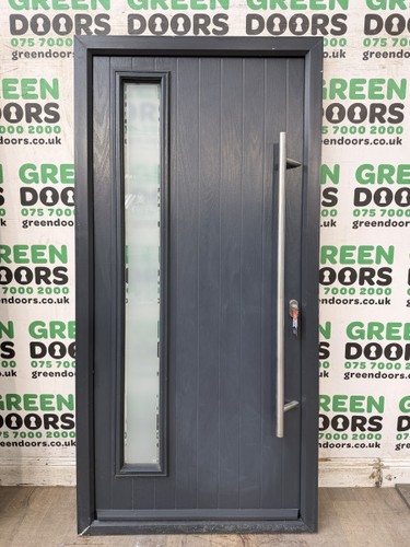 Modern grey front door - grey,
