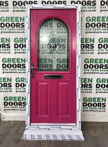 Pink composite front door - pink, grp