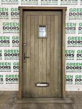 SOLID HARDWOOD FRONT DOOR WITH