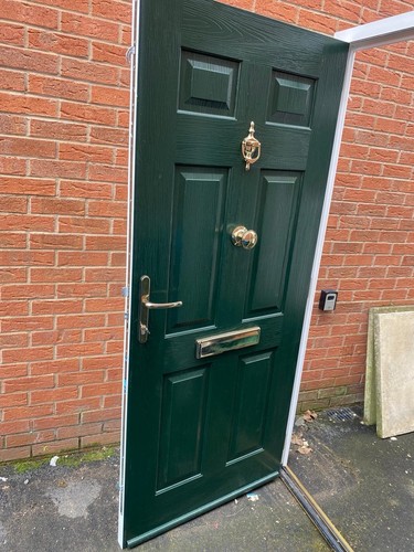 Composite front door green - front,