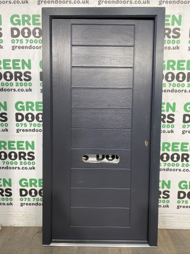Short grey front door - short,