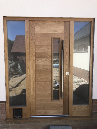 Modern solid oak front door - modern,
